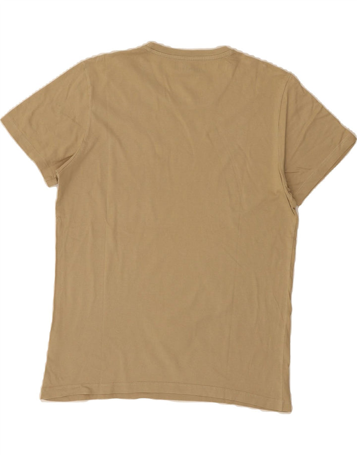 JACK & JONES Mens Graphic T-Shirt Top Medium Beige Cotton Vintage Jack & Jones and Second-Hand Jack & Jones from Messina Hembry 