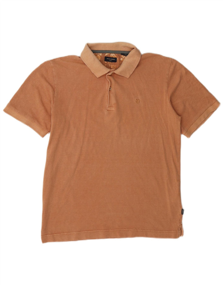 Polo da uomo Jack & Jones piccola in cotone arancione