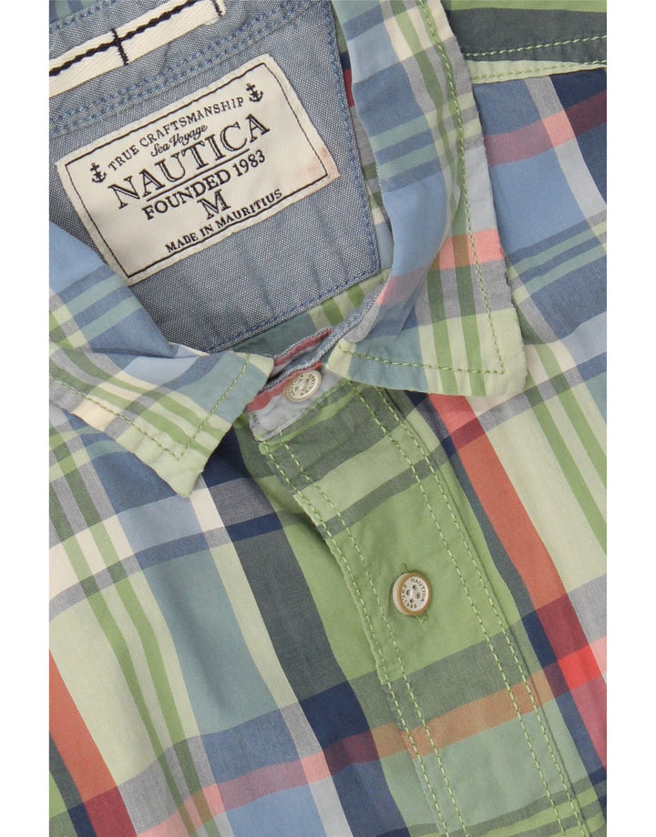 NAUTICA Mens Shirt Medium Green Check Cotton Vintage Nautica and Second-Hand Nautica from Messina Hembry 