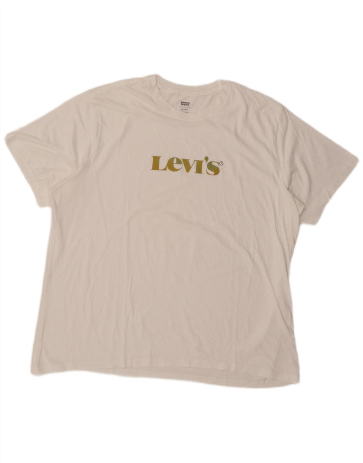 T-shirt grafica da uomo con vestibilità rilassata Levi's Top XL bianca