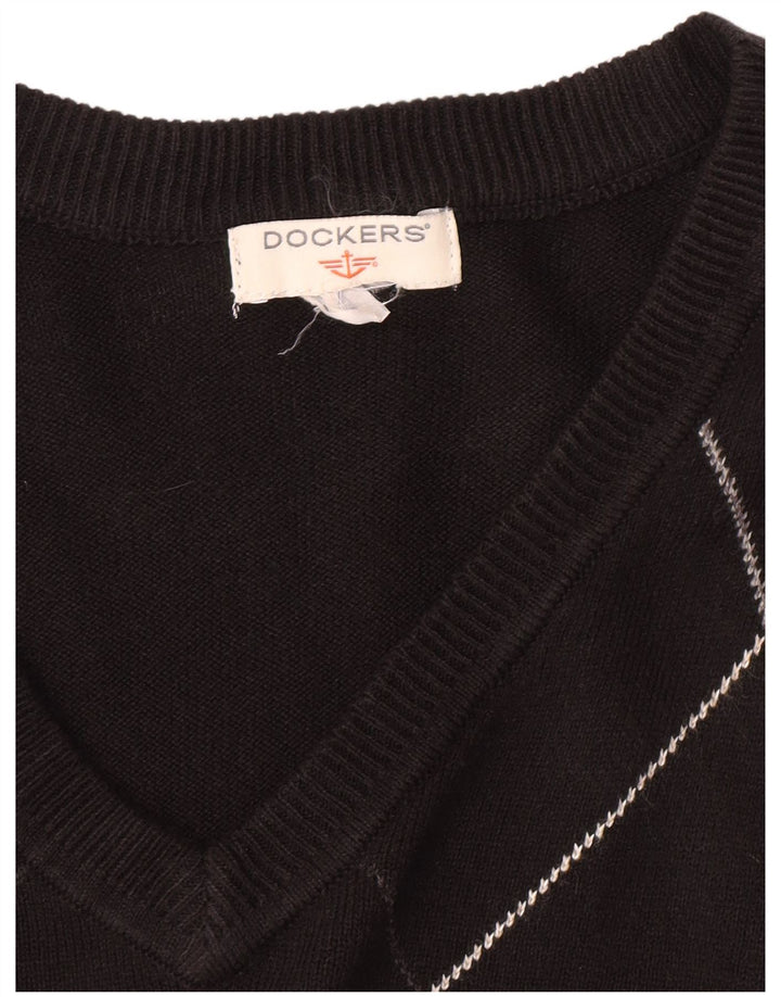 Canottiera da uomo Dockers XL nera a rombi/diamante