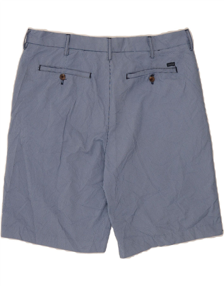 IZOD Mens Chino Shorts 38 XL  Blue Check Polyester Vintage Izod and Second-Hand Izod from Messina Hembry 