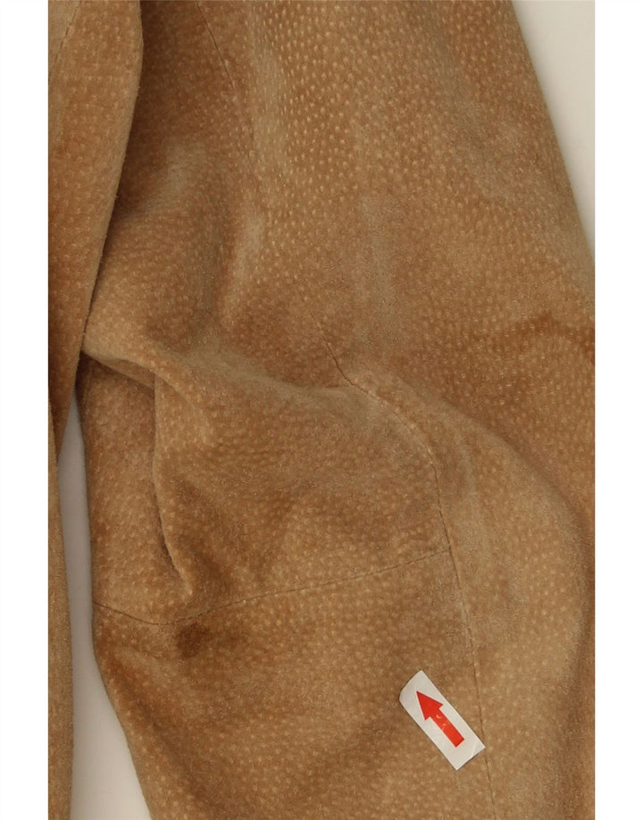 Giacca vintage in pelle scamosciata da donna UK 38 in pelle beige media