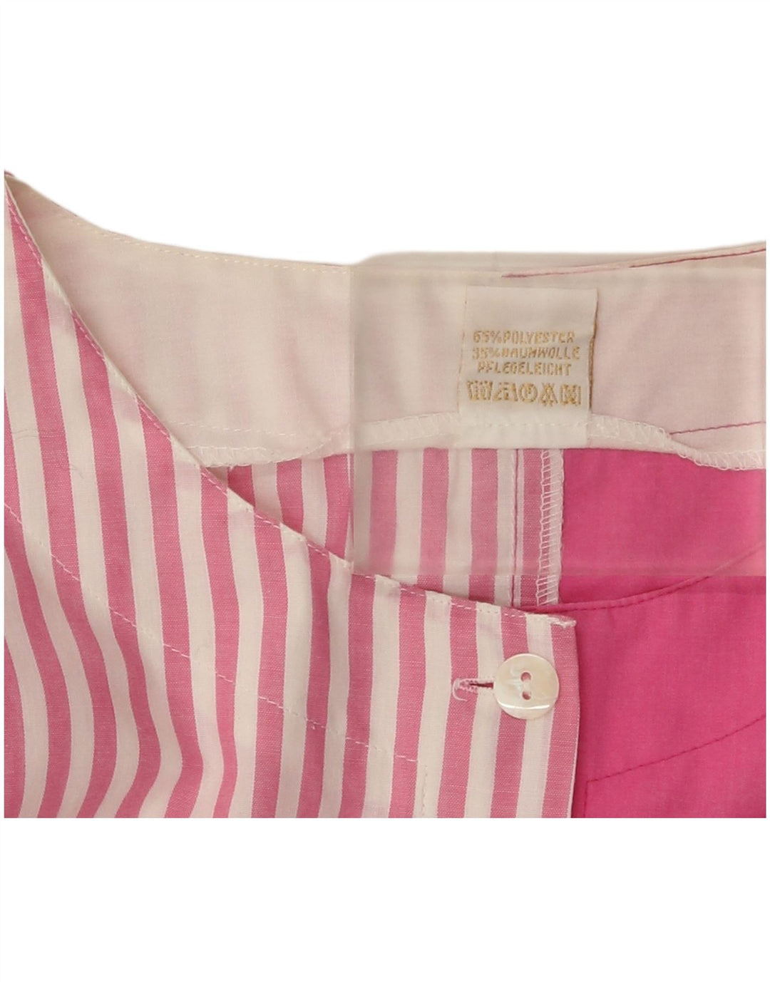 Camicia vintage da donna a maniche corte camicetta EU 40 color block rosa medio