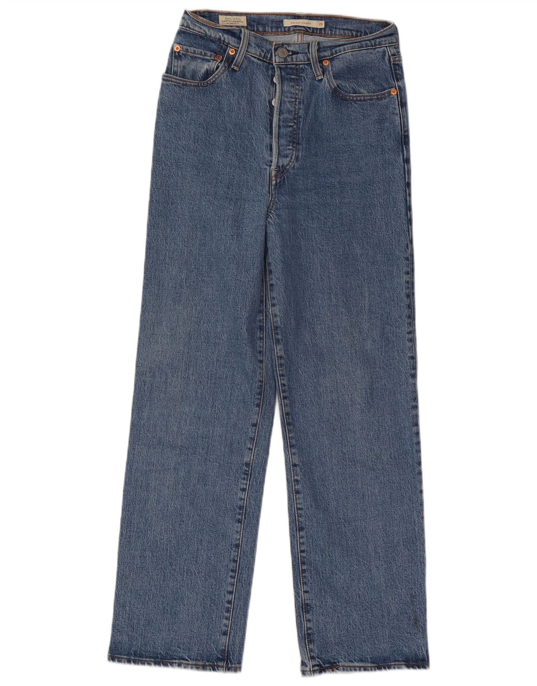 Jeans dritti a gabbia toracica da donna Levi's W29 L28 in cotone blu