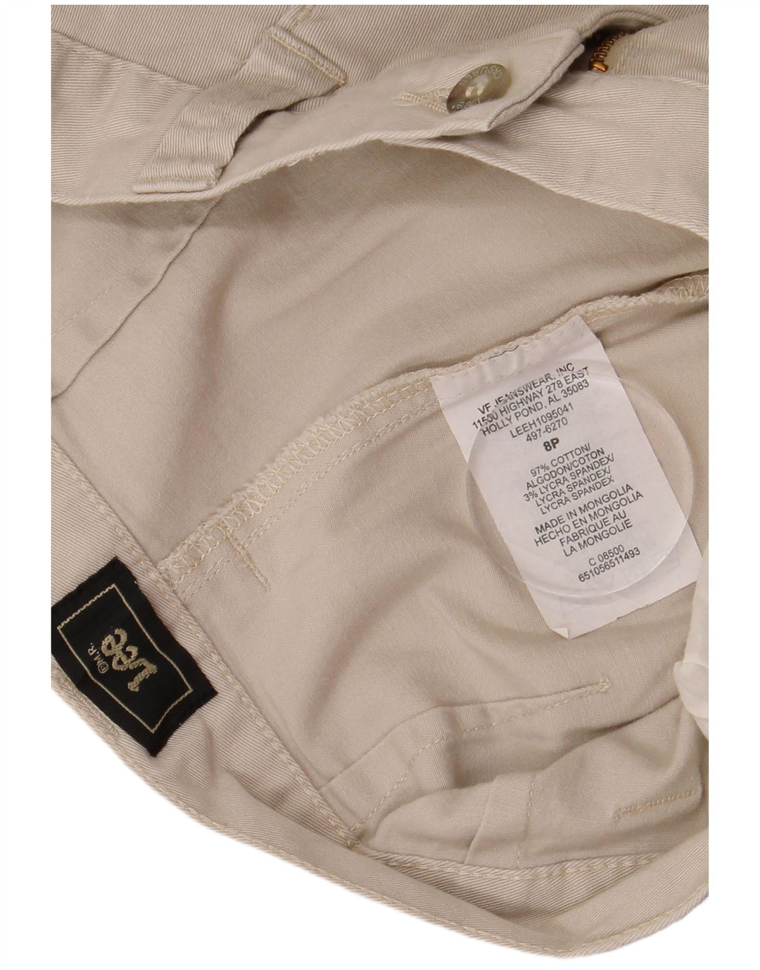 Pantaloncini casual da donna Lee US 8 medi W28 cotone beige