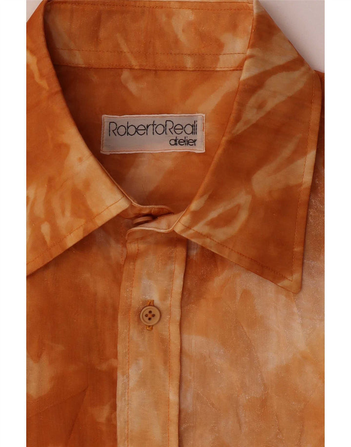 Camicia vintage da donna color arancione medio