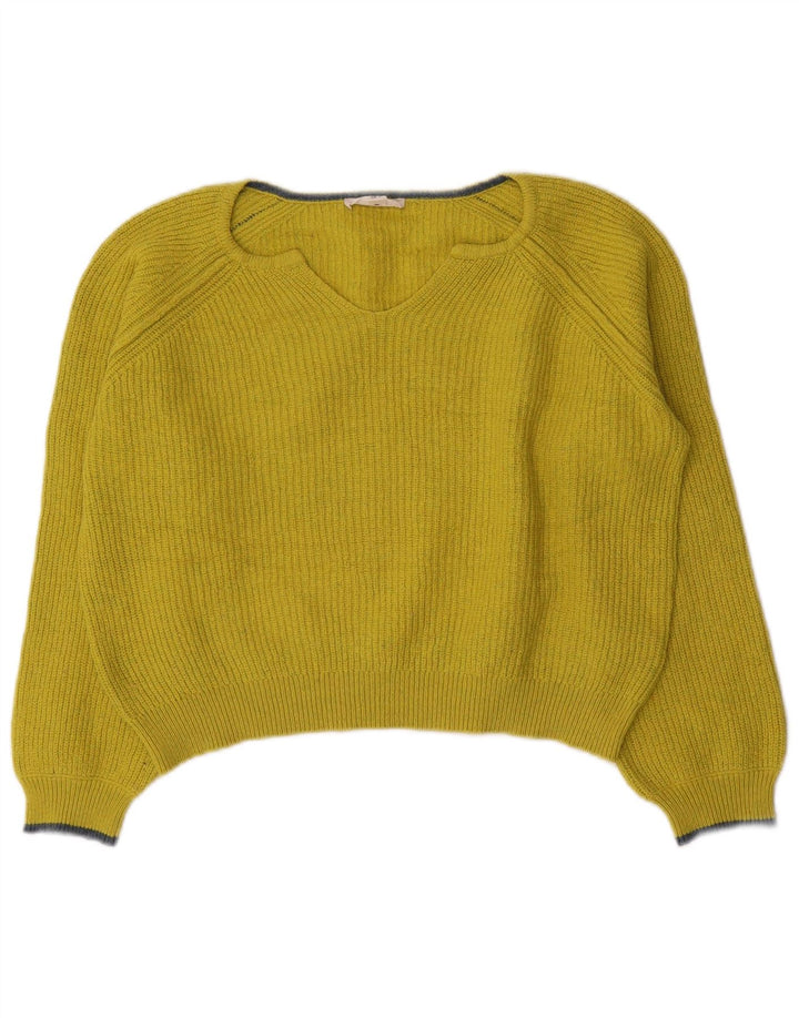 Maglione corto con scollo a V da donna White Stuff UK 12 Giallo medio