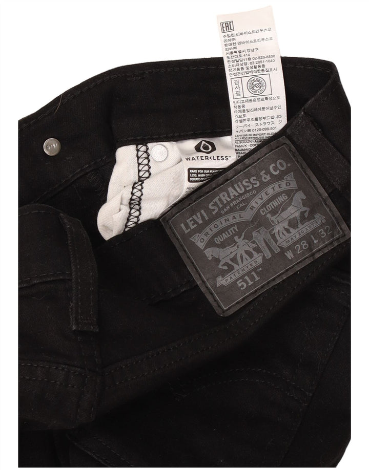 Jeans Levi's Uomo 511 Slim W28 L32 Cotone Nero