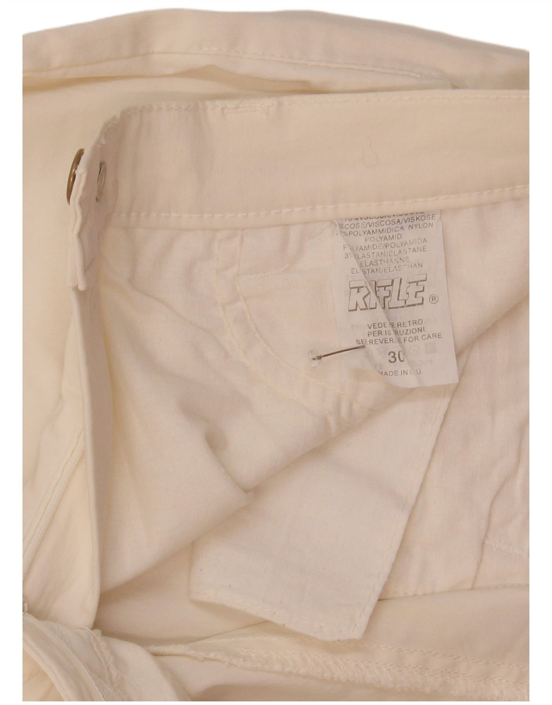 Pantaloni Capri dritti da donna Rifle W30 L20 Bianco Poliammide