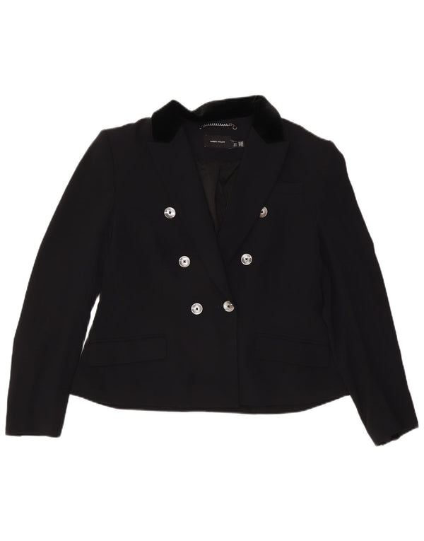 Giacca blazer doppiopetto da donna Karen Millen UK 16 grande viscosa nera