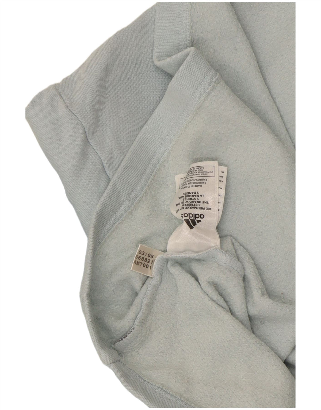 Top Adidas da uomo con zip e collo a maniche lunghe in cotone blu medio