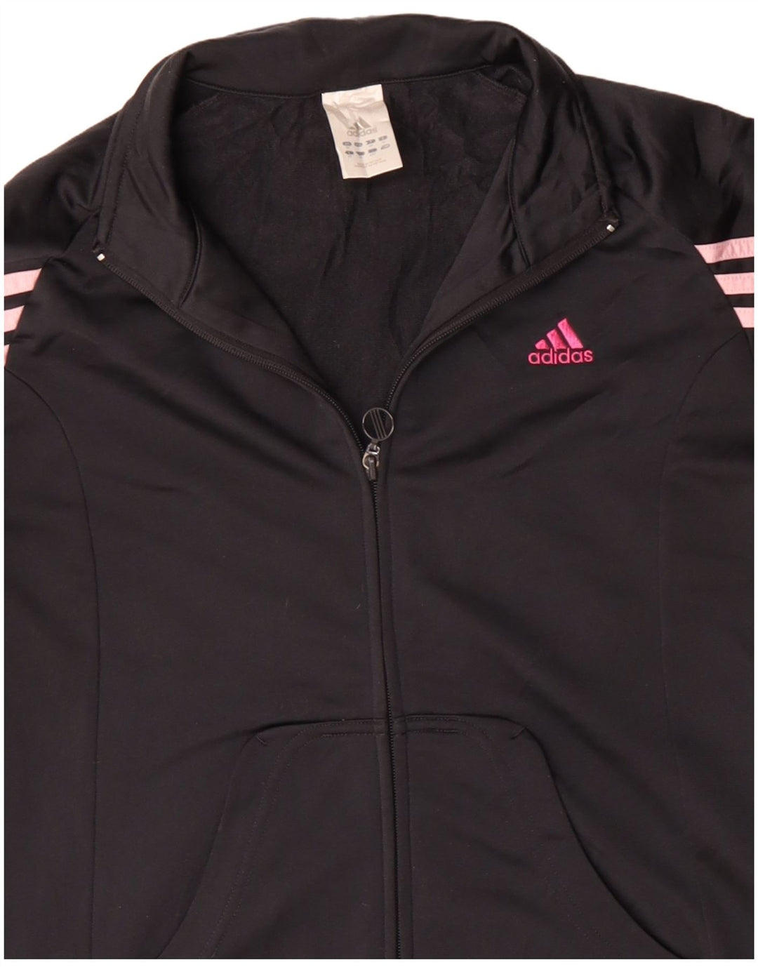 Giacca da tuta da donna ADIDAS UK 14 poliestere nero medio