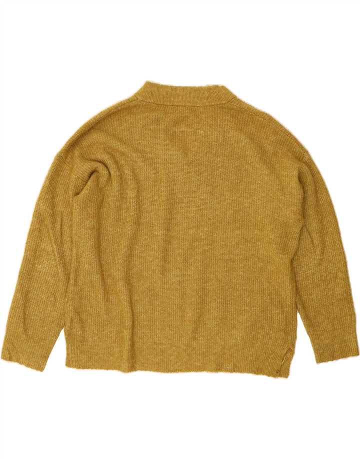 MARKS & SPENCER Womens Oversized V-Neck Jumper Sweater UK 18 XL Gold Vintage Marks & Spencer and Second-Hand Marks & Spencer from Messina Hembry 