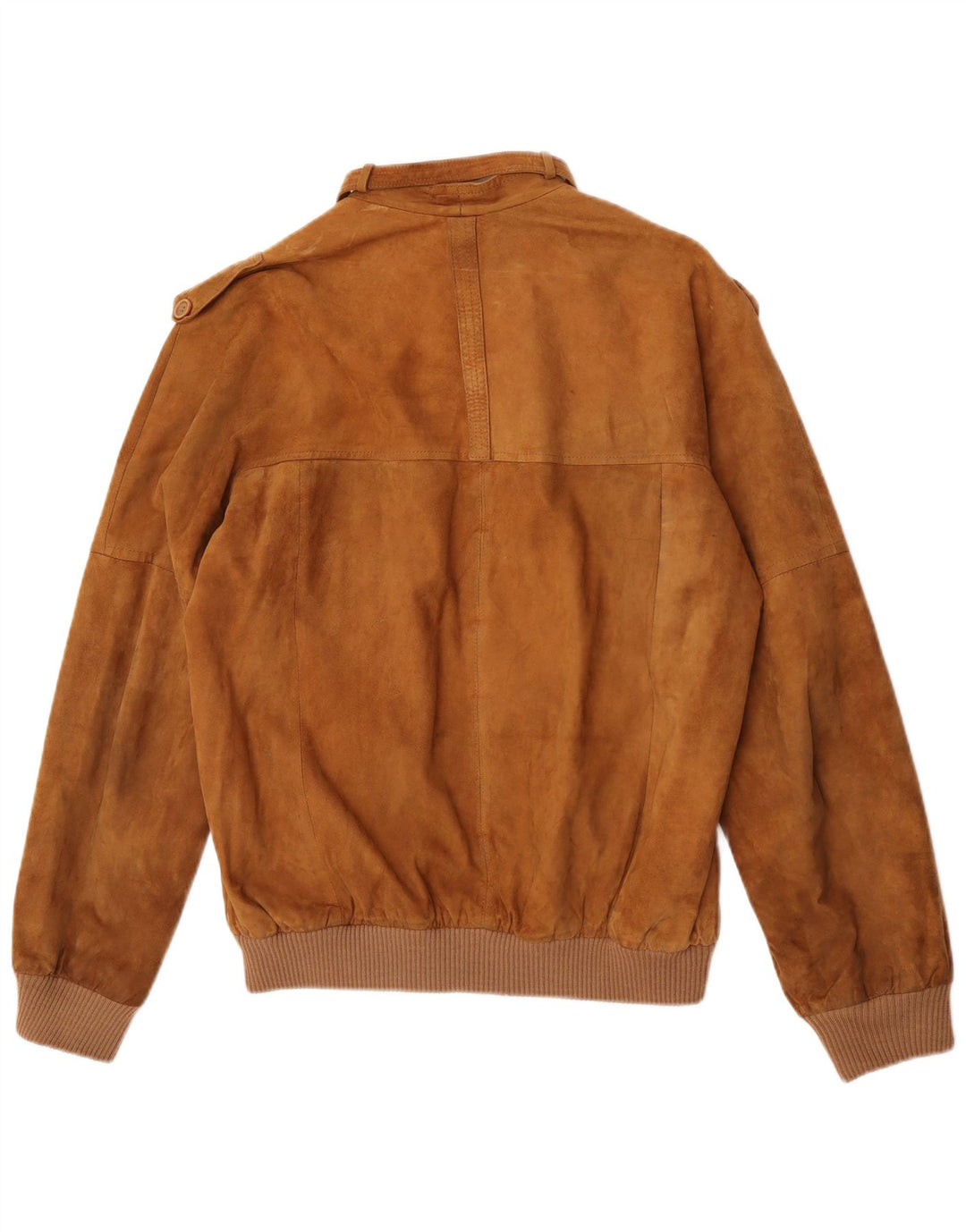 Giubbotto bomber vintage in pelle scamosciata da uomo IT 50 grande in pelle beige