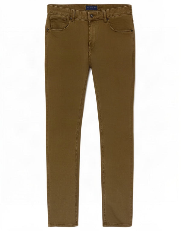 Zara Mens Slim Jeans EU 40 Medium W31 L30 Khaki Cotton