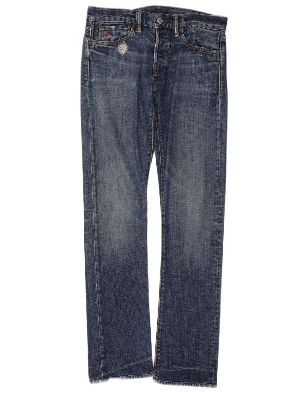 Jeans slim invecchiati da donna Ralph Lauren W27 L34 cotone blu