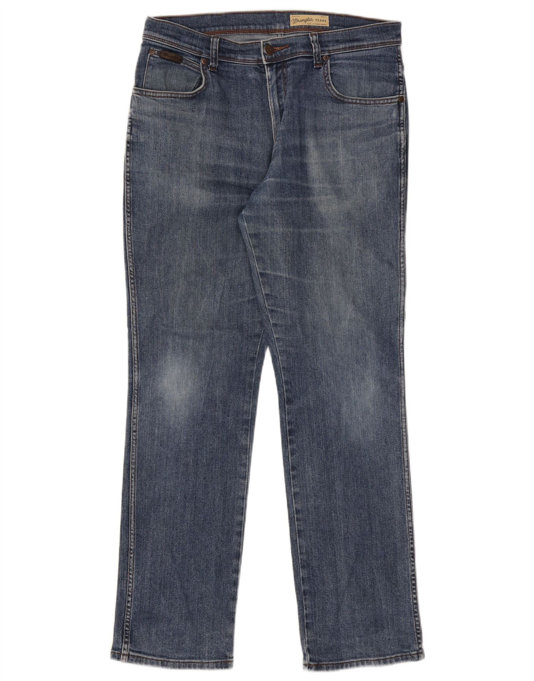 Jeans dritti elasticizzati Texas da uomo Wrangler W34 L32 cotone blu