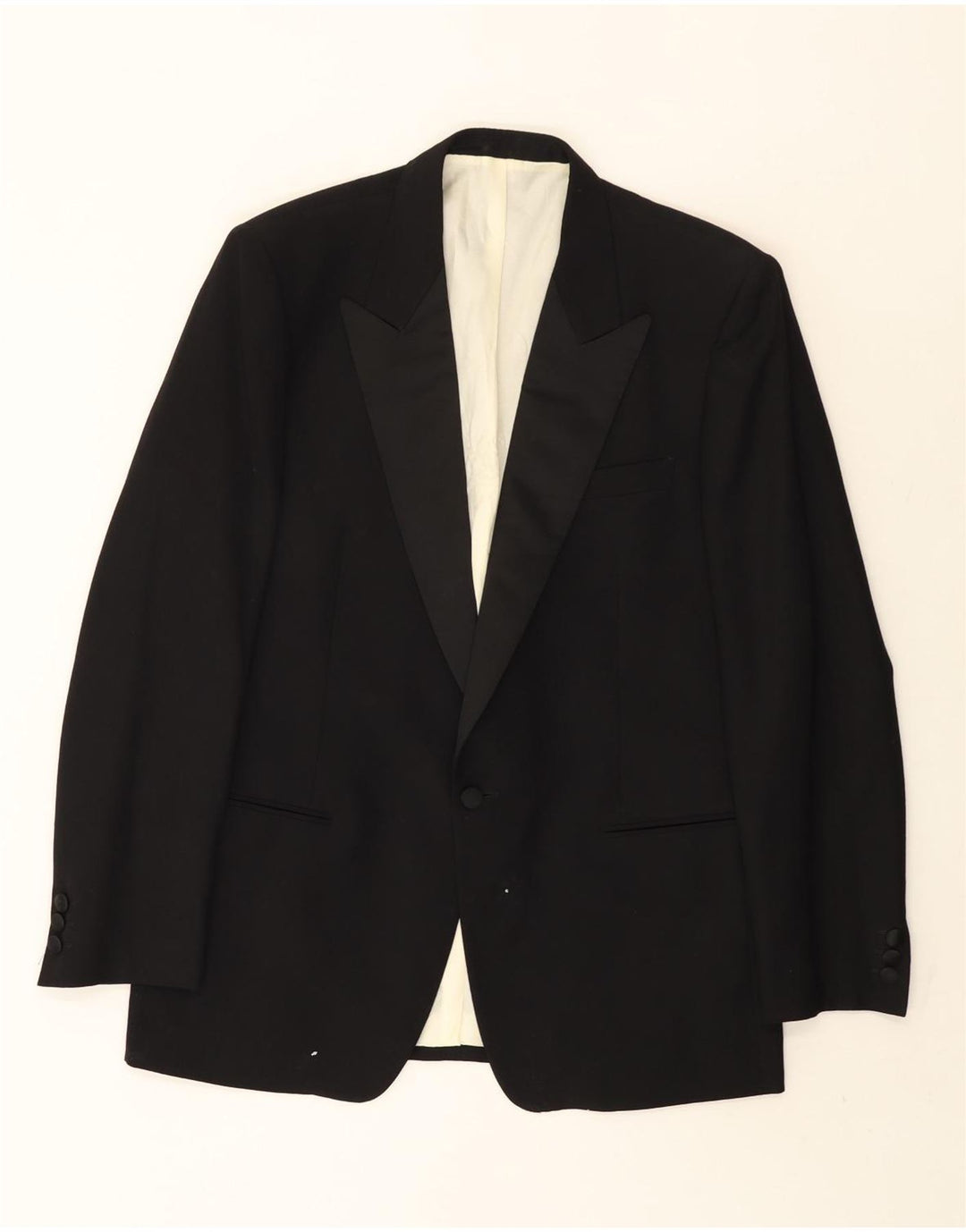 Giacca blazer da uomo a 1 bottone Lebole IT 50 grande lana nera