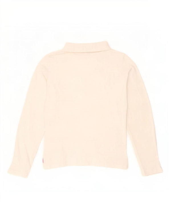 Polo a maniche lunghe da donna Ralph Lauren UK 10 piccola classica in cotone bianco