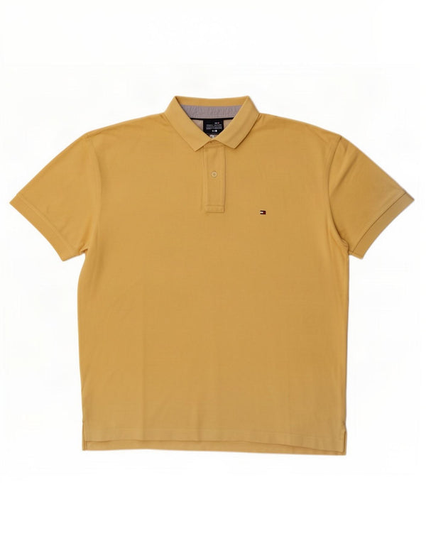 Tommy Hilfiger Mens Polo Shirt XL Yellow Cotton