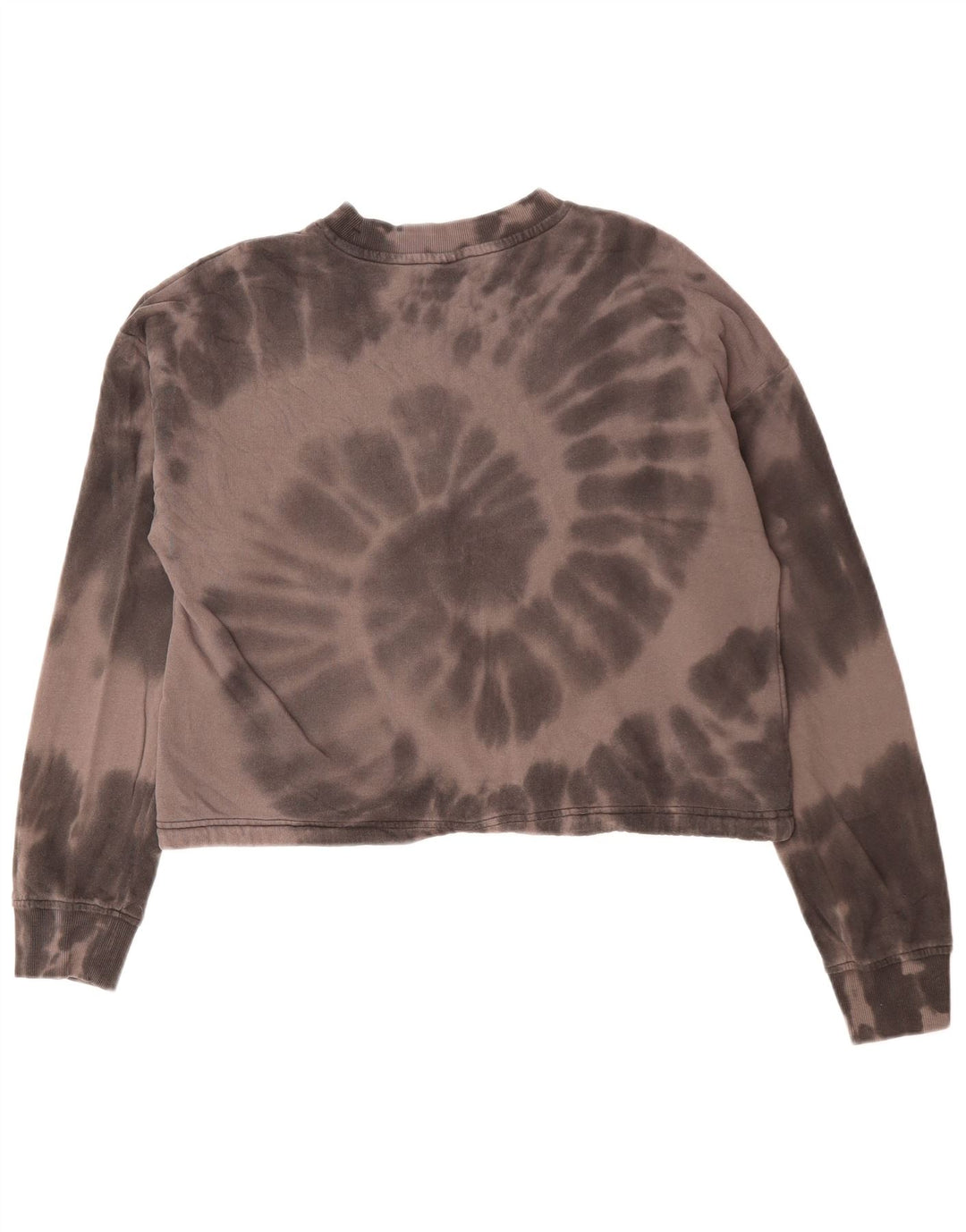 CHAMPION Donna Felpa con grafica corta Maglione UK 14 Marrone medio Tie Dye