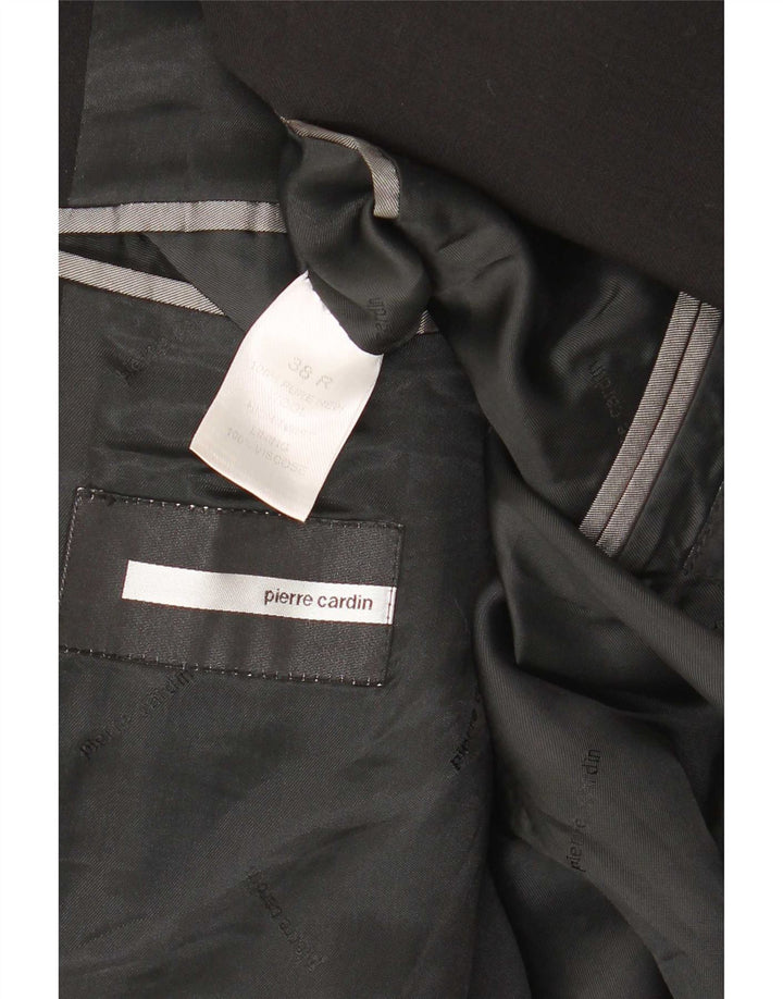 Giacca blazer a 3 bottoni da uomo Pierre Cardin UK 38 lana vergine nera media