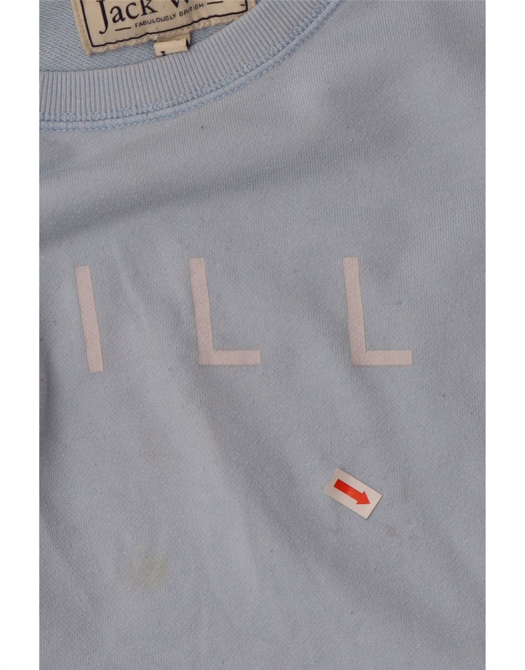 JACK WILLS Womens Graphic Sweatshirt Jumper UK 10 Small  Blue Cotton