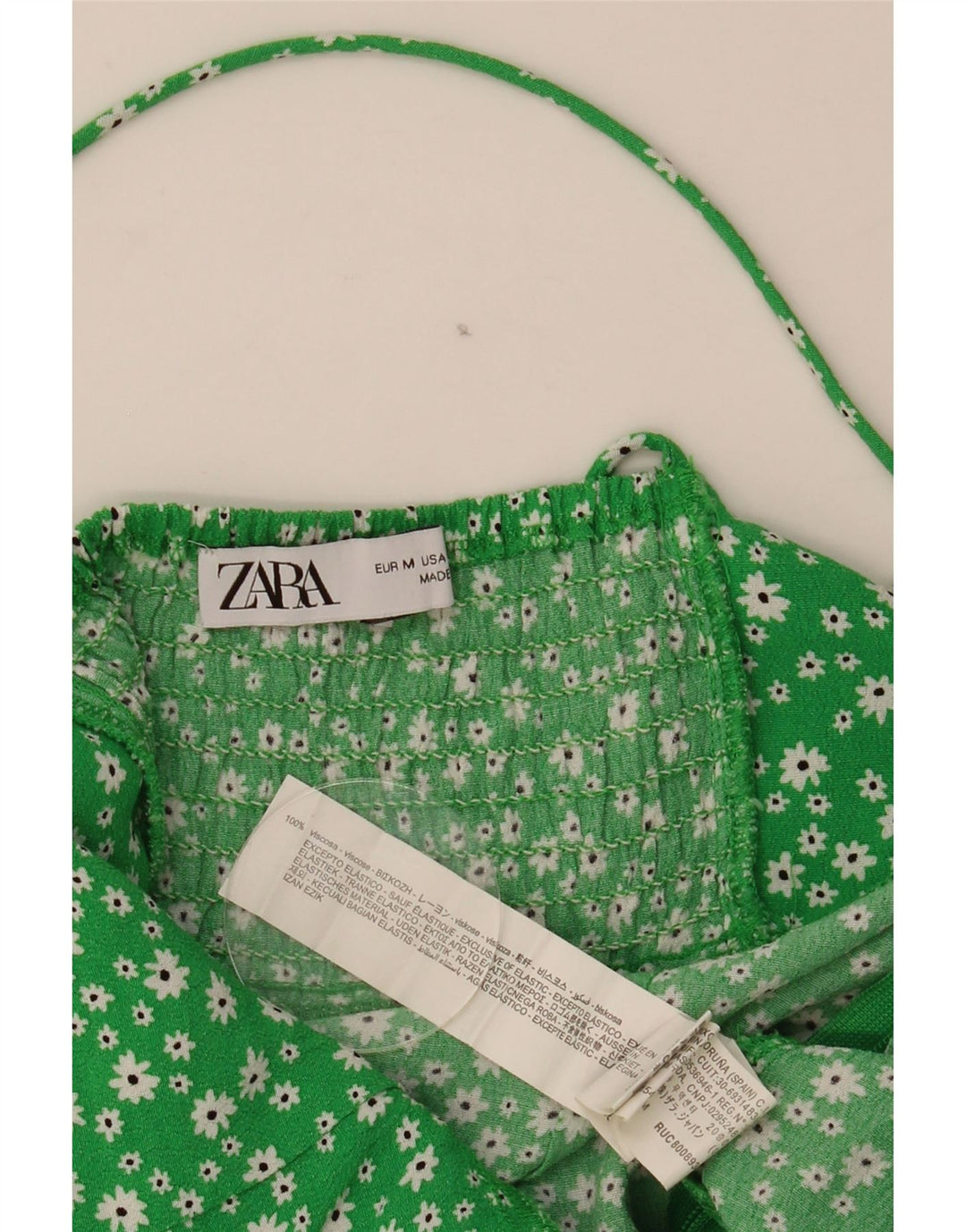 Vestito estivo da donna Zara UK 12 Viscosa floreale verde medio