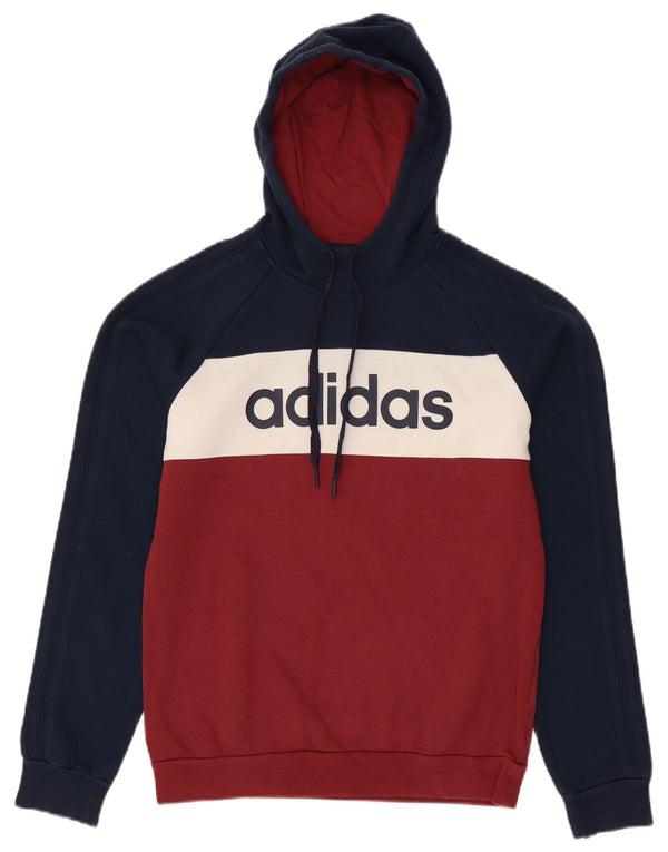Maglione con cappuccio grafico da uomo ADIDAS piccolo color block blu navy