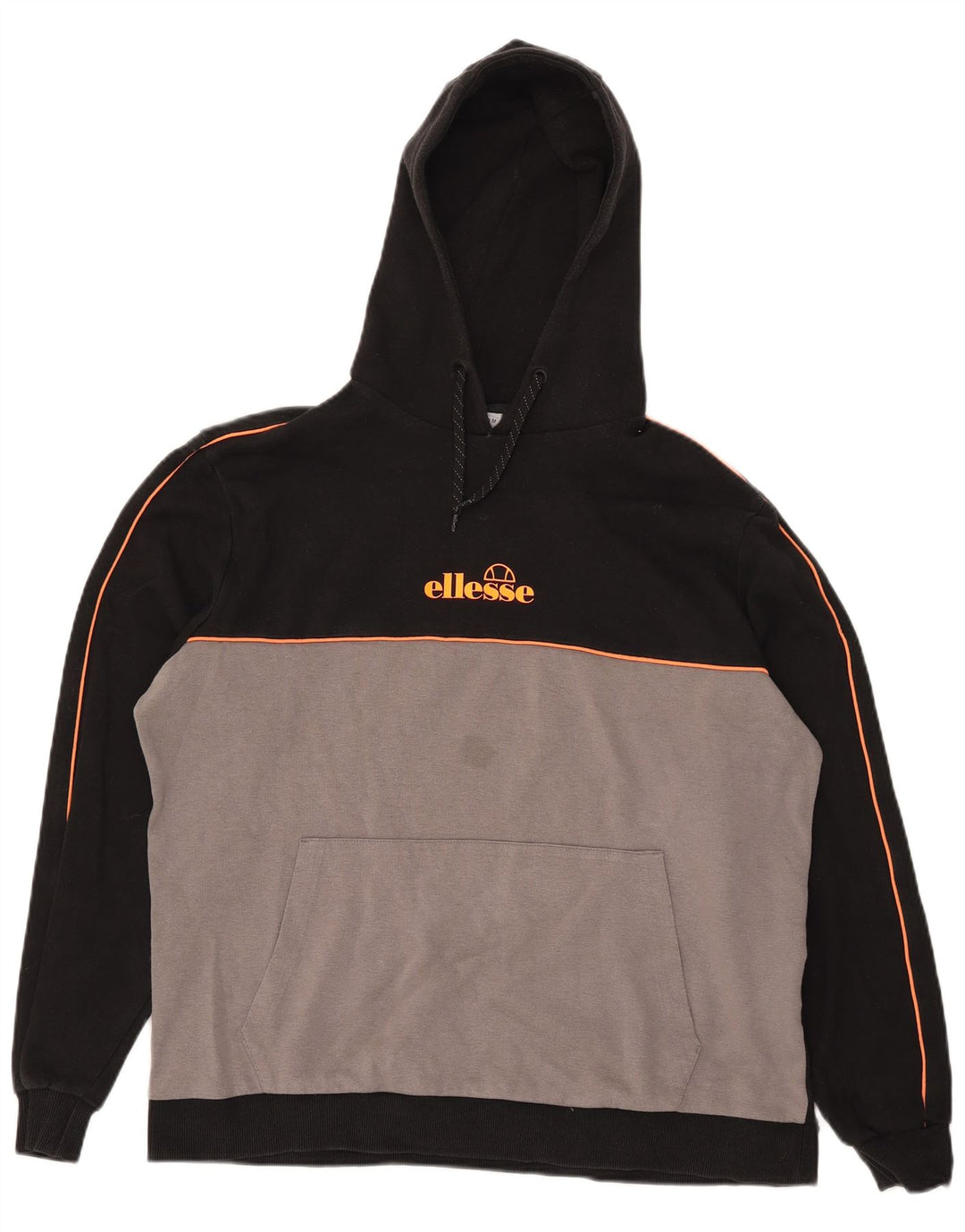 Felpa con cappuccio da uomo Ellesse, cotone color block medio nero