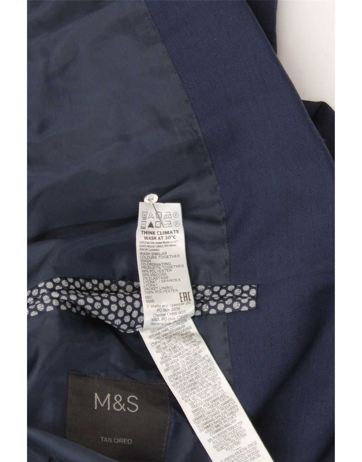 Giacca blazer a 2 bottoni sartoriale da uomo Marks & Spencer UK 42 grande blu navy