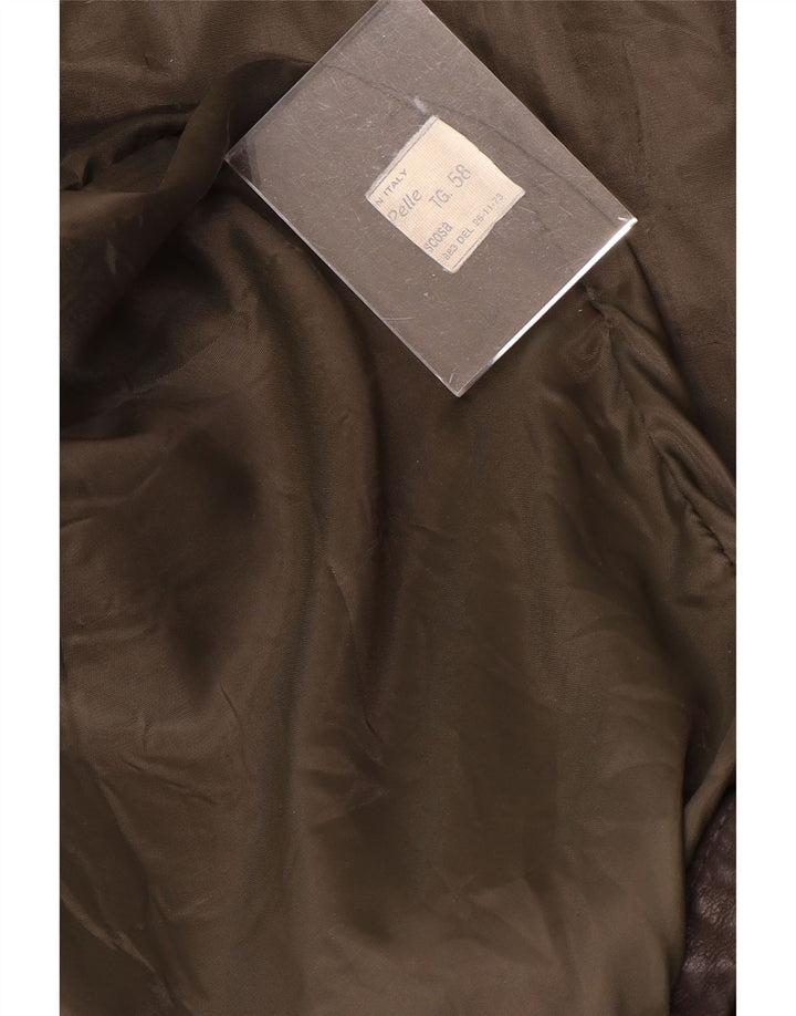 Giacca in pelle da uomo VINTAGE UK 40 grande in pelle marrone