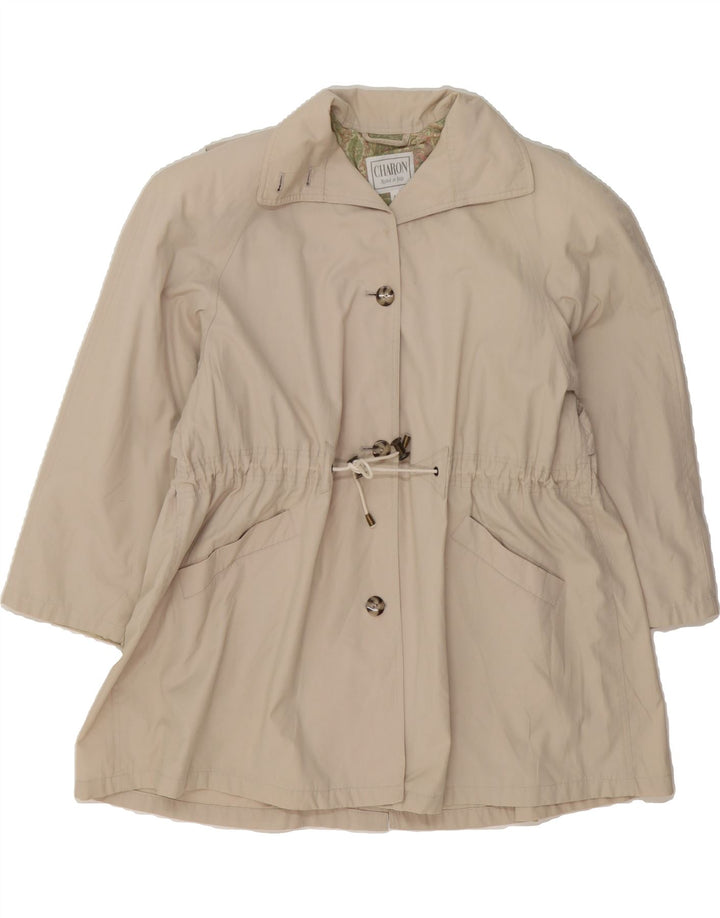 CHARON Womens Oversized Trench Coat UK 16 Large Off White Vintage Charon and Second-Hand Charon from Messina Hembry 