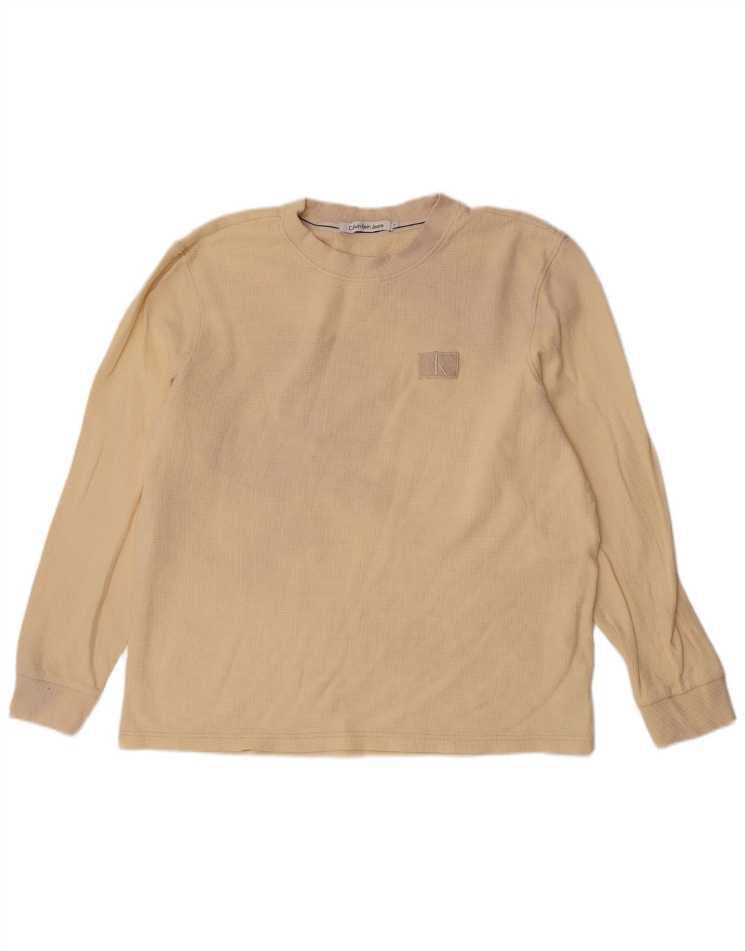Calvin Klein Maglia da uomo a maniche lunghe XL in cotone beige