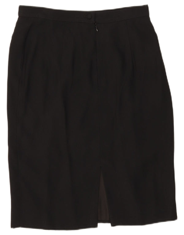 Gonna dritta a vita alta da donna VINTAGE IT 46 Large W29 Acetato nero