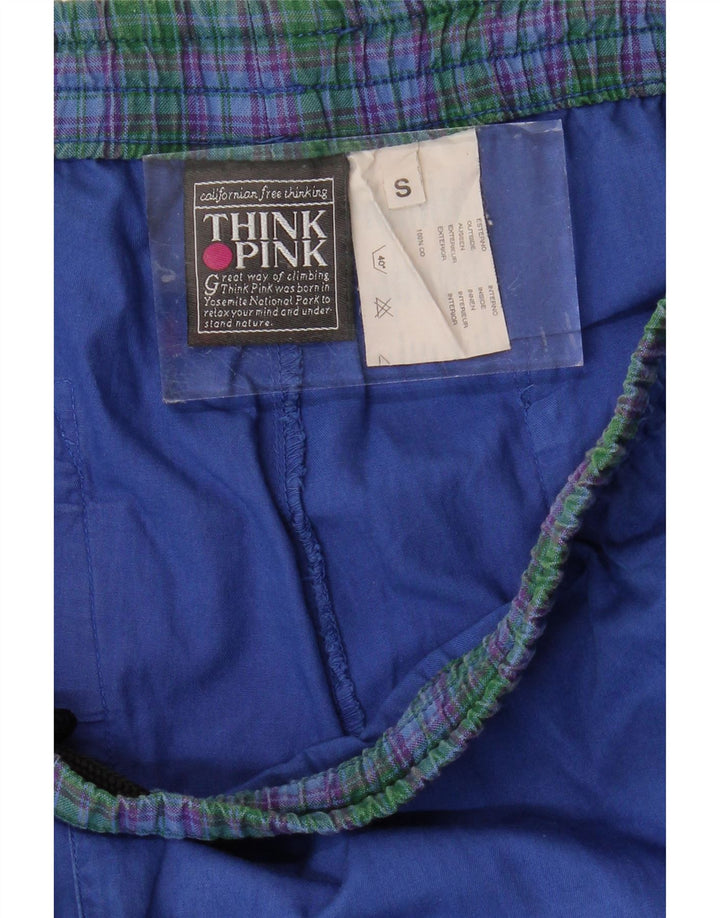 THINK PINK Pantaloni chino con grafica Calanque da uomo piccoli W29 L28 a quadri blu