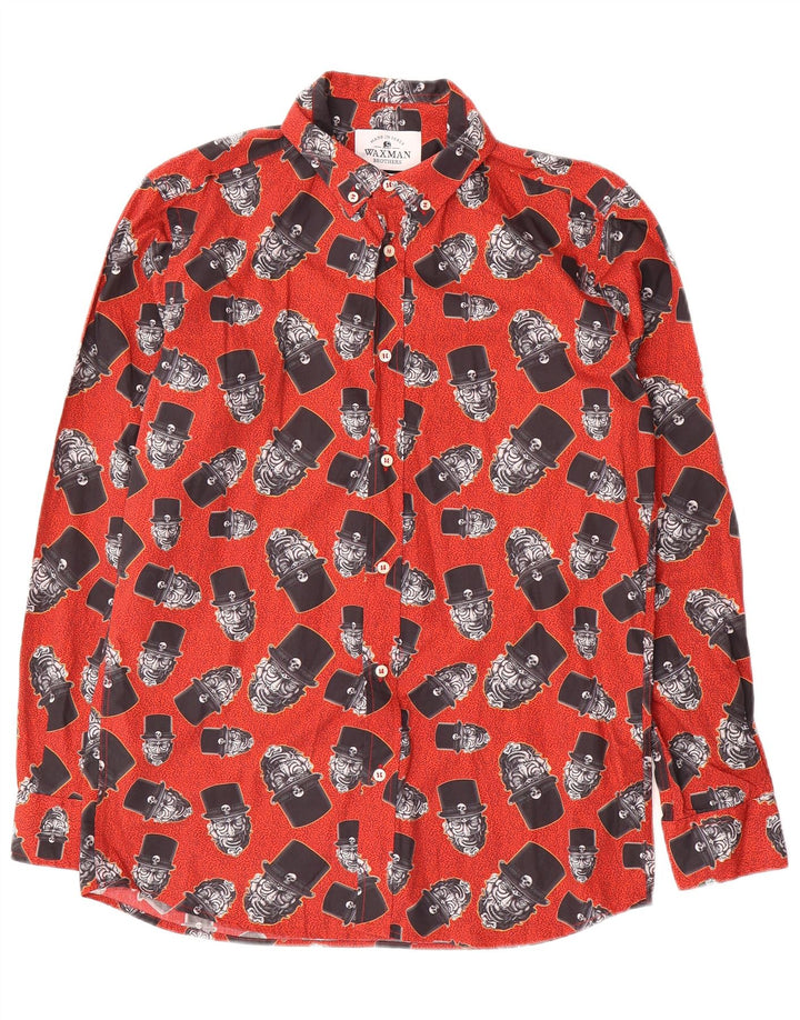 WAXMAN BROTHERS Camicia grafica da uomo in cotone rosso medio