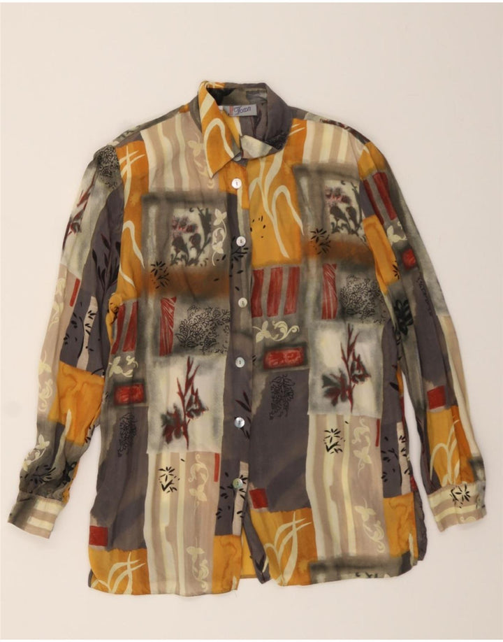 VINTAGE Womens Abstract Pattern Shirt UK 16 Large Multicoloured Patchwork Vintage Vintage and Second-Hand Vintage from Messina Hembry 