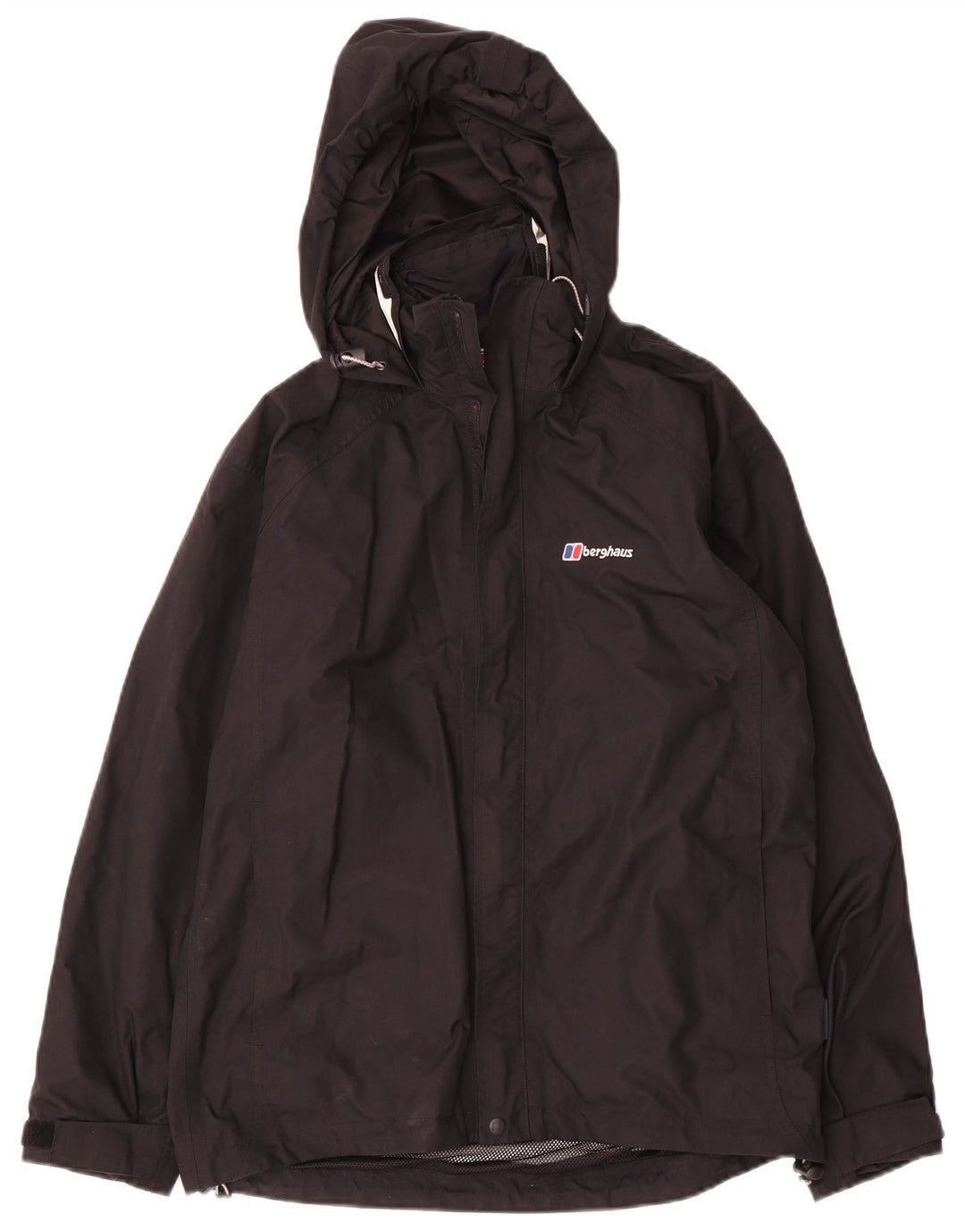 Giacca antipioggia con cappuccio da donna Berghaus UK 12 nylon nero medio
