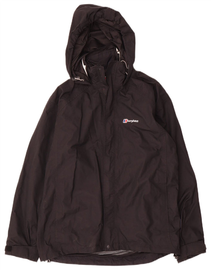 Giacca antipioggia con cappuccio da donna Berghaus UK 12 nylon nero medio