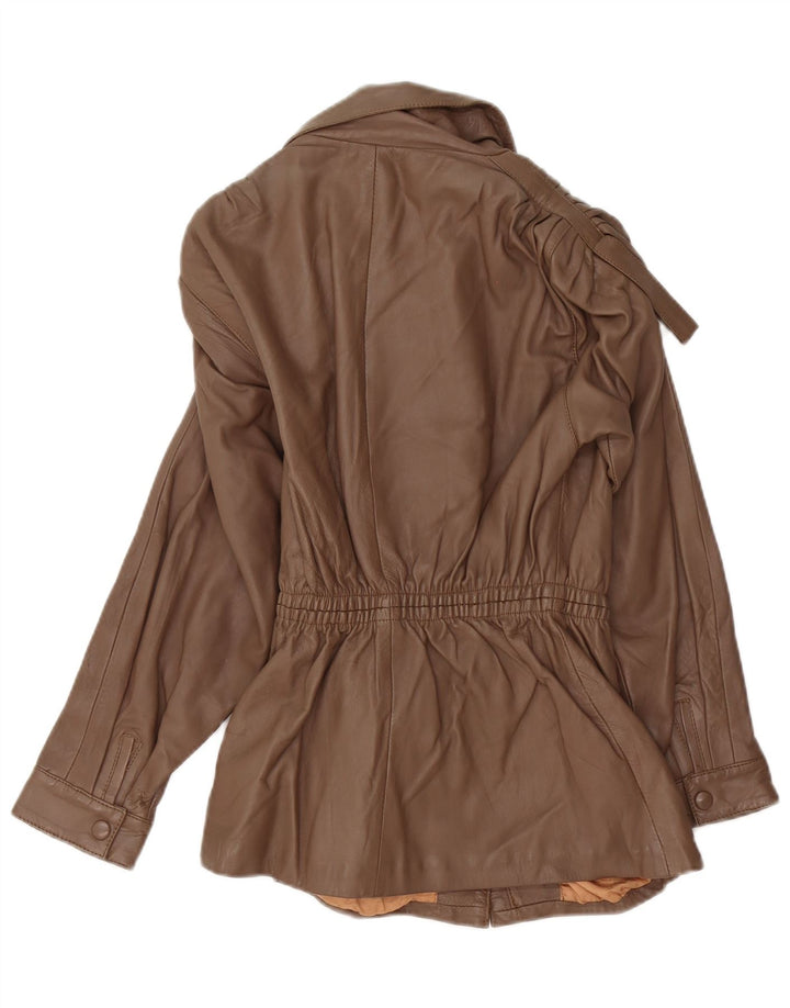 Giacca in pelle vintage da donna IT 38 XS Marrone