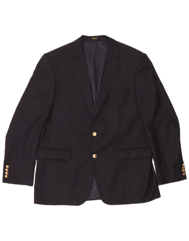 Giacca blazer da uomo a 2 bottoni Barbour taglia 54 grande blu navy classico