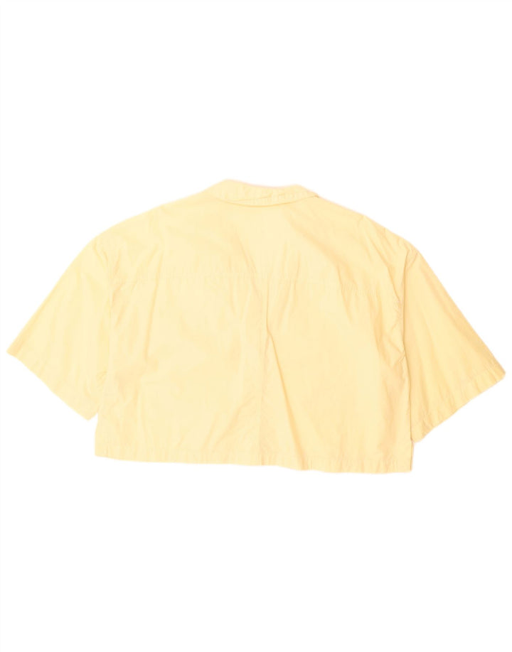 Zara Camicia a maniche corte corta oversize da donna, camicetta UK 14 Giallo medio