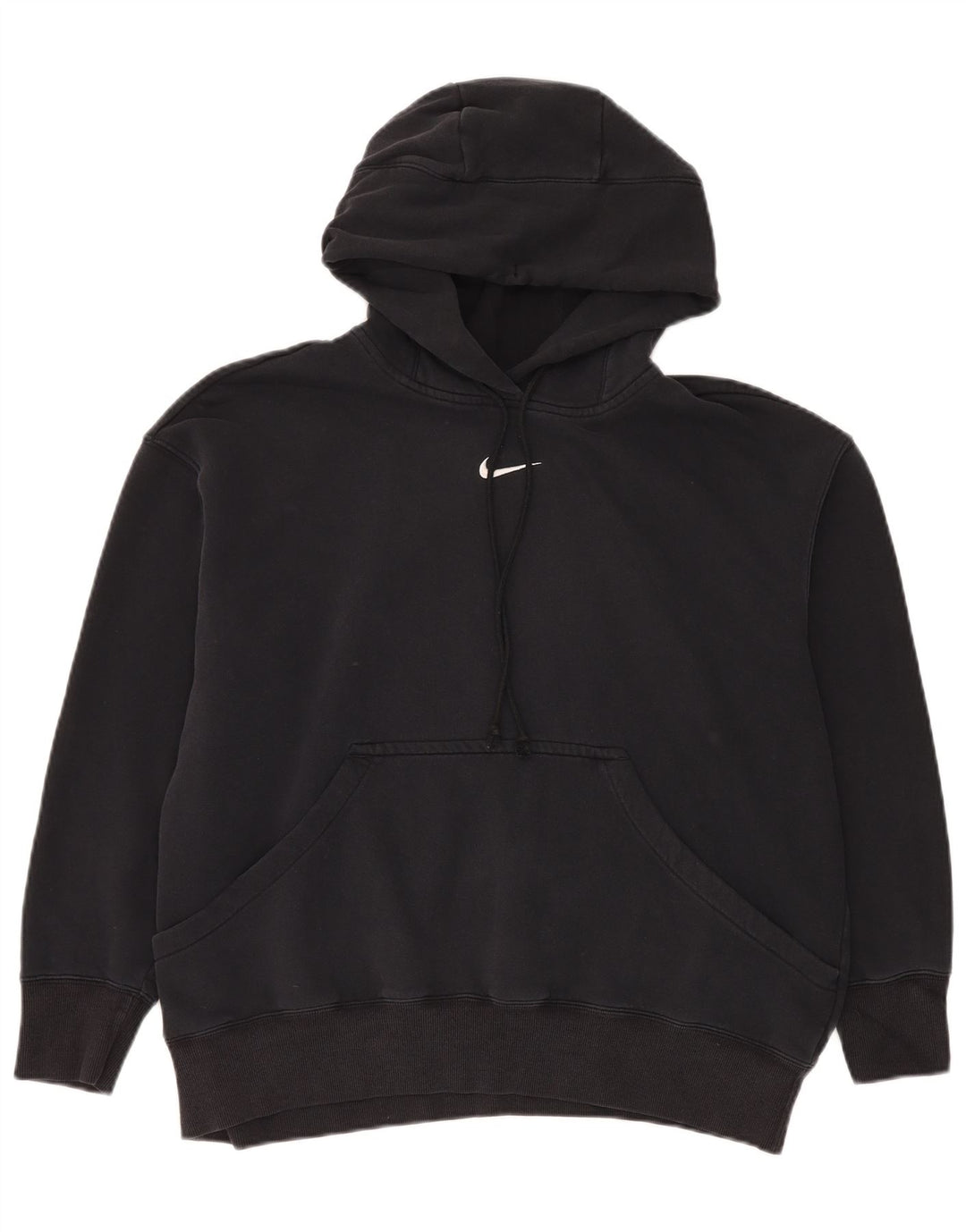 Felpa con cappuccio oversize da donna Nike UK 14 cotone medio nero