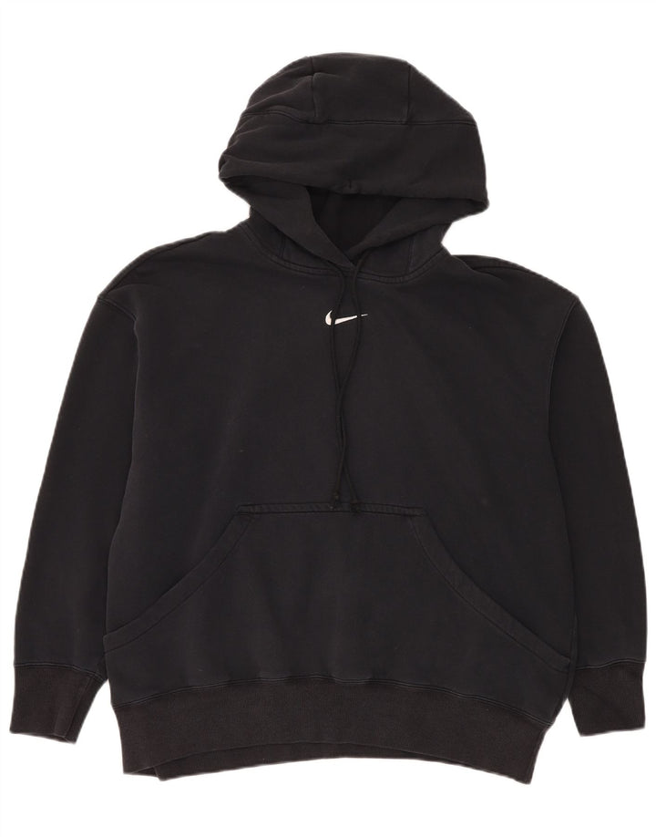Felpa con cappuccio oversize da donna Nike UK 14 cotone medio nero