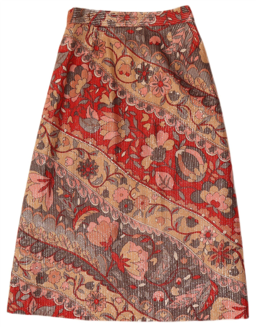 Gonna longuette da donna vintage W26 piccola floreale multicolore