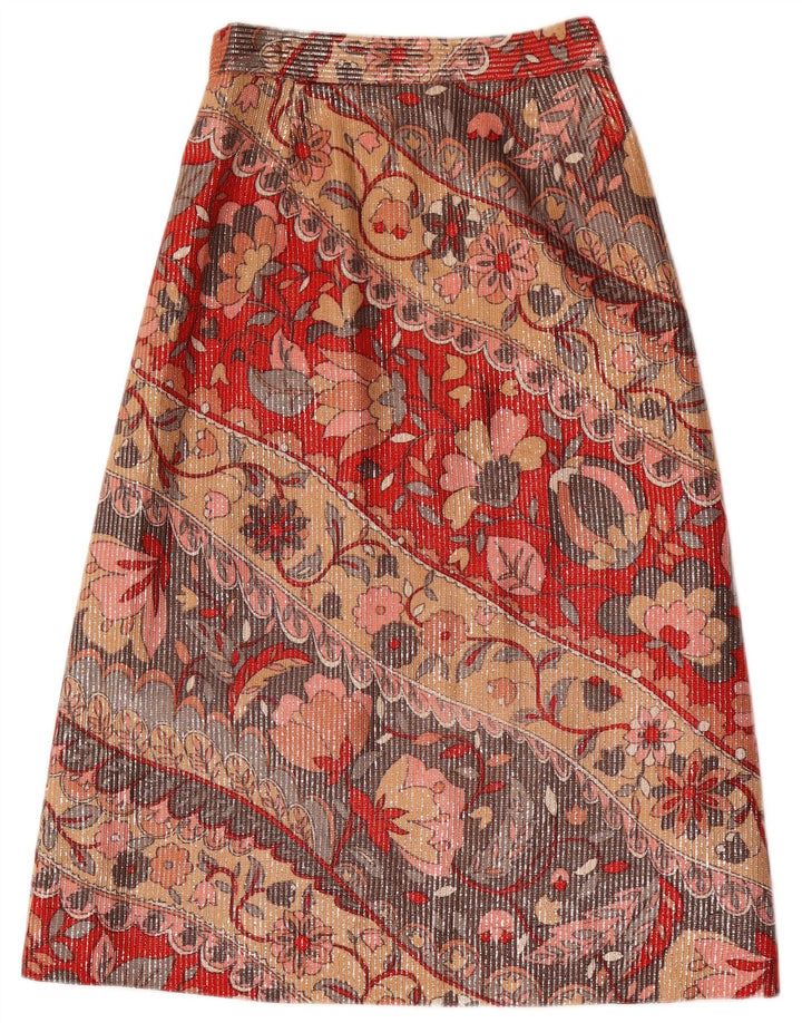 Gonna longuette da donna vintage W26 piccola floreale multicolore