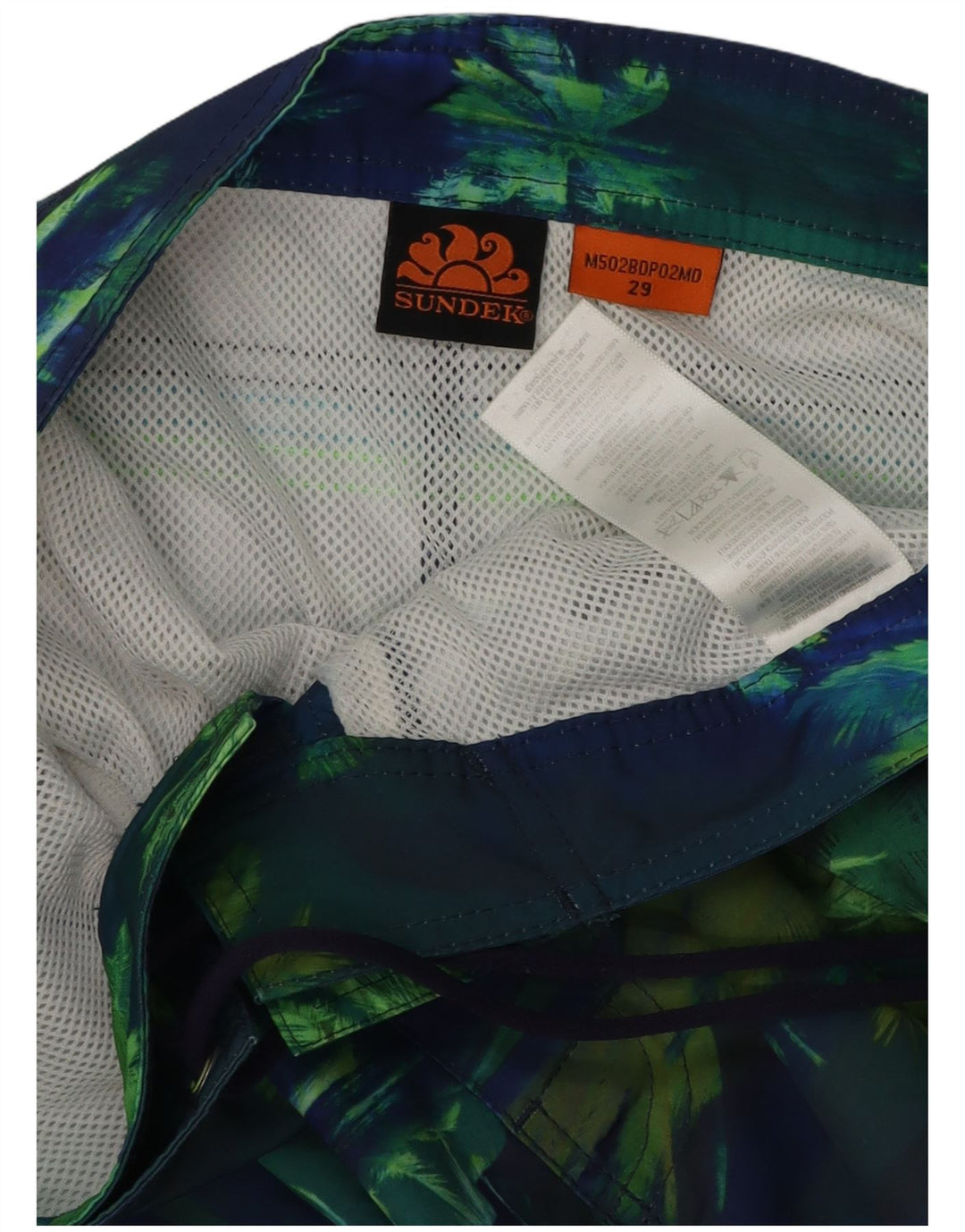 Pantaloncini da bagno da uomo Sundek piccoli in poliestere tie-dye blu navy