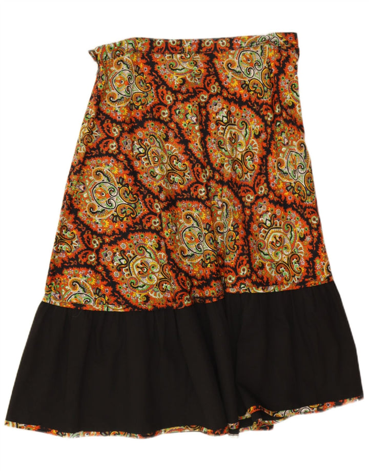 Gonna a trapezio da donna vintage W30 Paisley medio multicolore